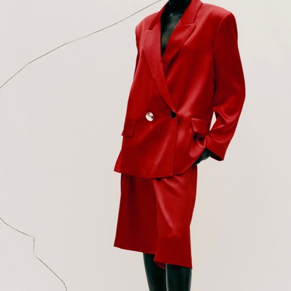 BLOGGER FAV ZARA PLEATED SATIN EFFECT SHORT PANTS - Picture 9 of 9